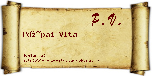 Pápai Vita névjegykártya